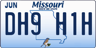 MO license plate DH9H1H