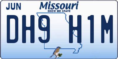 MO license plate DH9H1M