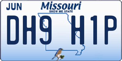 MO license plate DH9H1P