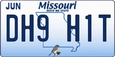 MO license plate DH9H1T