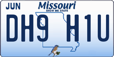 MO license plate DH9H1U