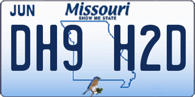 MO license plate DH9H2D