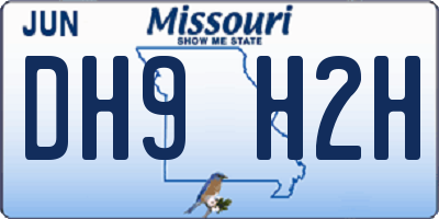 MO license plate DH9H2H