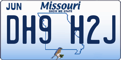 MO license plate DH9H2J