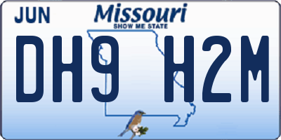 MO license plate DH9H2M