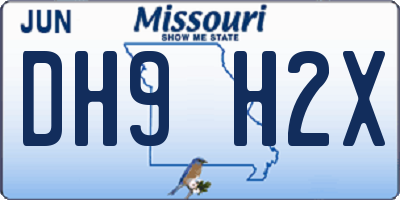 MO license plate DH9H2X