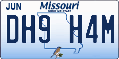 MO license plate DH9H4M