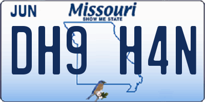 MO license plate DH9H4N