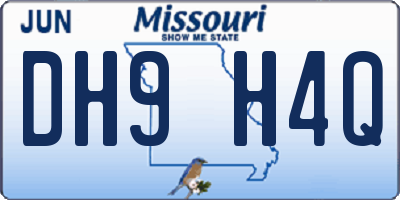 MO license plate DH9H4Q