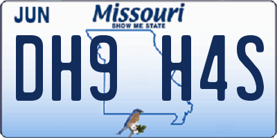 MO license plate DH9H4S