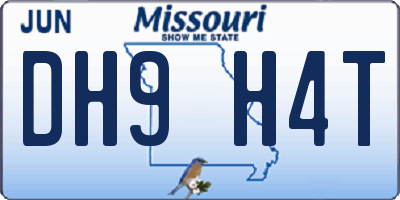 MO license plate DH9H4T