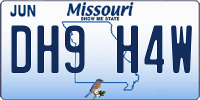 MO license plate DH9H4W