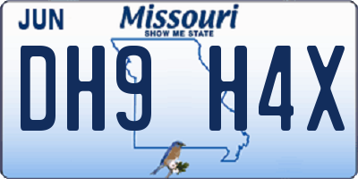 MO license plate DH9H4X