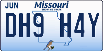 MO license plate DH9H4Y
