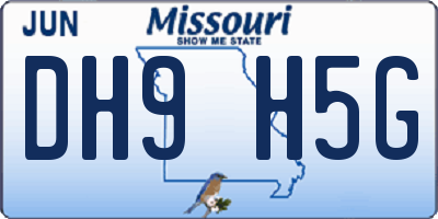 MO license plate DH9H5G