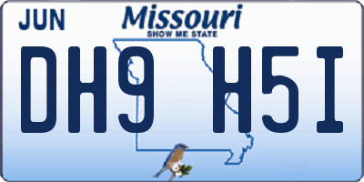 MO license plate DH9H5I