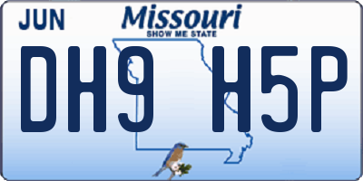 MO license plate DH9H5P