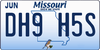 MO license plate DH9H5S