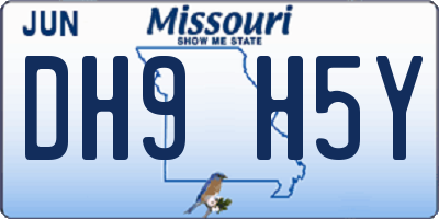 MO license plate DH9H5Y