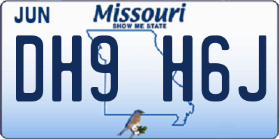 MO license plate DH9H6J