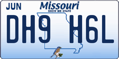 MO license plate DH9H6L