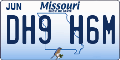 MO license plate DH9H6M