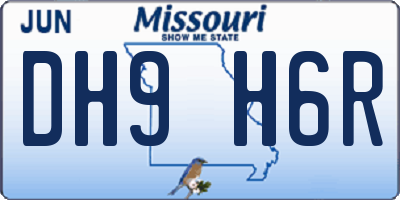 MO license plate DH9H6R