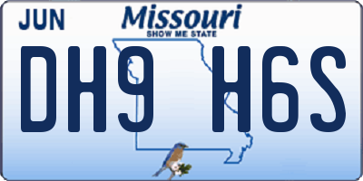 MO license plate DH9H6S