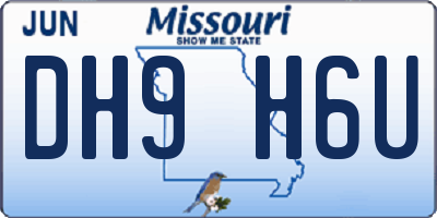 MO license plate DH9H6U