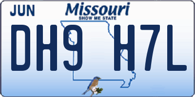 MO license plate DH9H7L