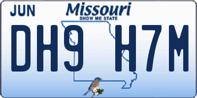 MO license plate DH9H7M