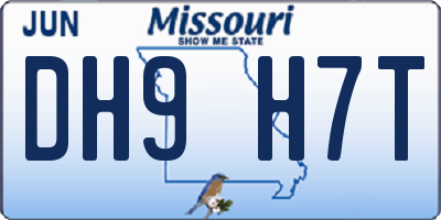 MO license plate DH9H7T