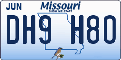 MO license plate DH9H8O