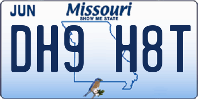MO license plate DH9H8T