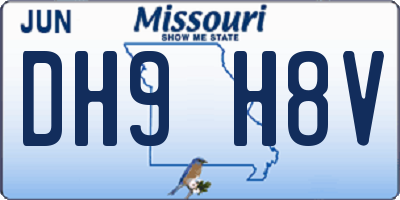 MO license plate DH9H8V