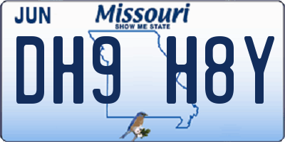 MO license plate DH9H8Y