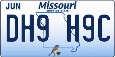 MO license plate DH9H9C