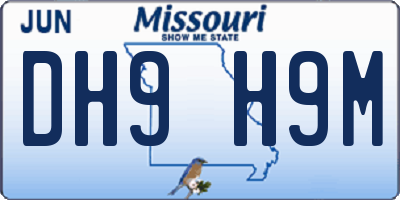 MO license plate DH9H9M
