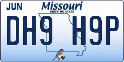 MO license plate DH9H9P