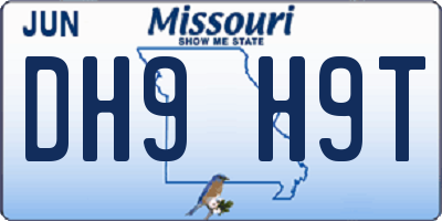 MO license plate DH9H9T