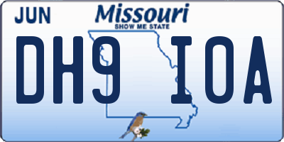 MO license plate DH9I0A