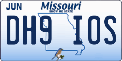 MO license plate DH9I0S