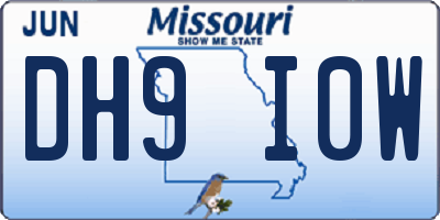 MO license plate DH9I0W