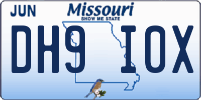 MO license plate DH9I0X