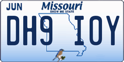 MO license plate DH9I0Y