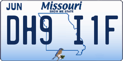 MO license plate DH9I1F