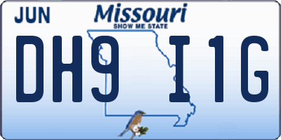 MO license plate DH9I1G