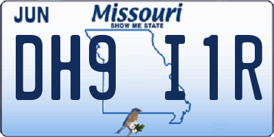 MO license plate DH9I1R
