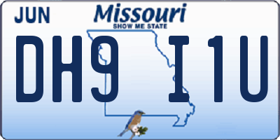 MO license plate DH9I1U