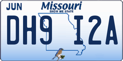MO license plate DH9I2A